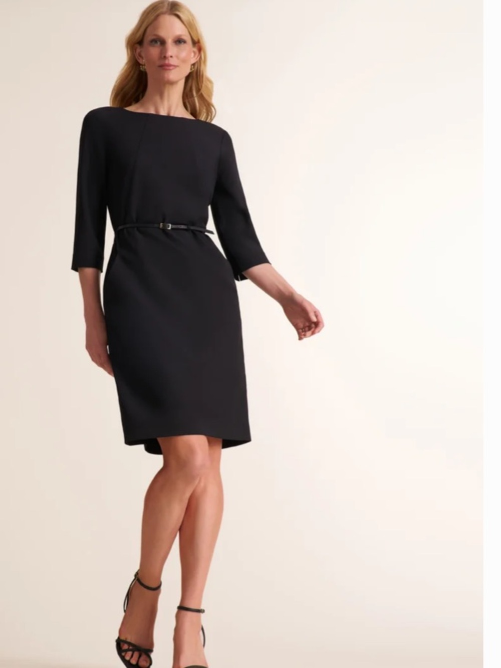 MM.LaFleur Etsuko Black Belted Midi Sheath Dress